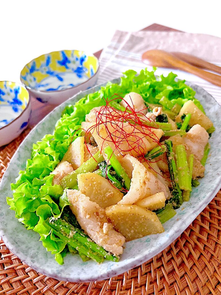 小松菜 豚バラ ゴマ味噌炒め