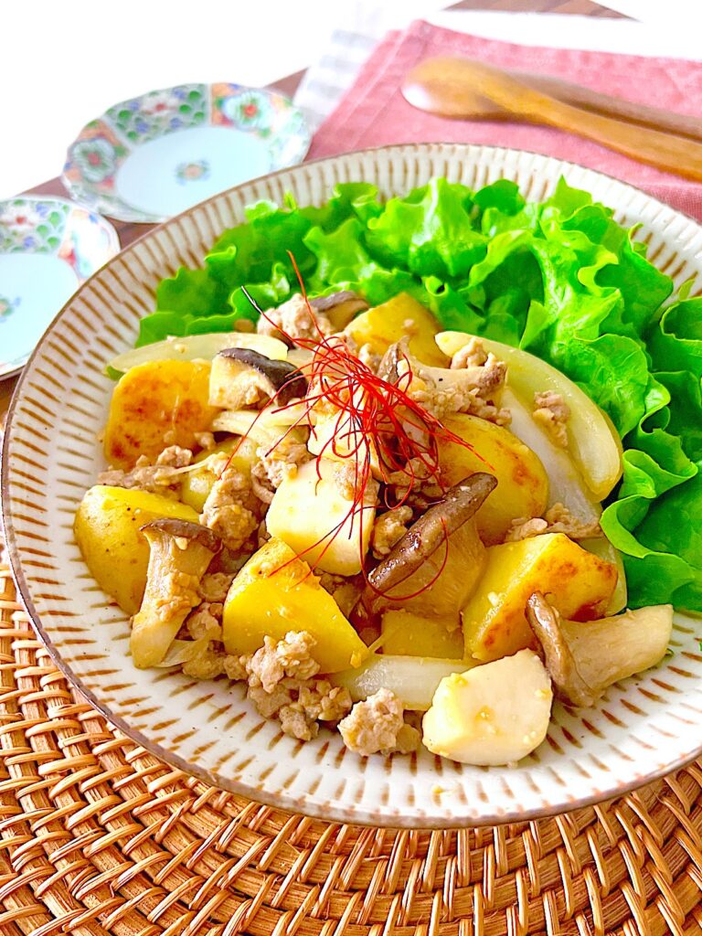 春野菜　きのこ　肉みそ